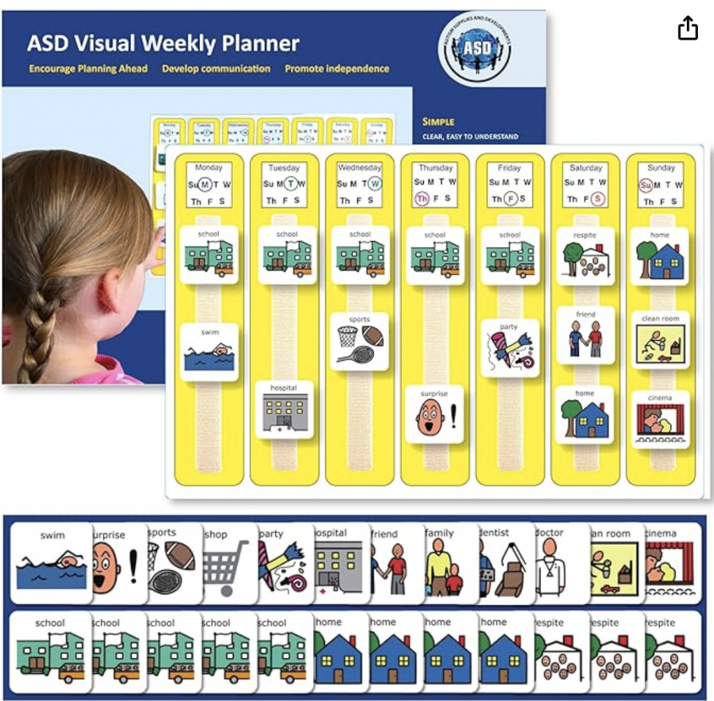 Weekly Autism Calendar