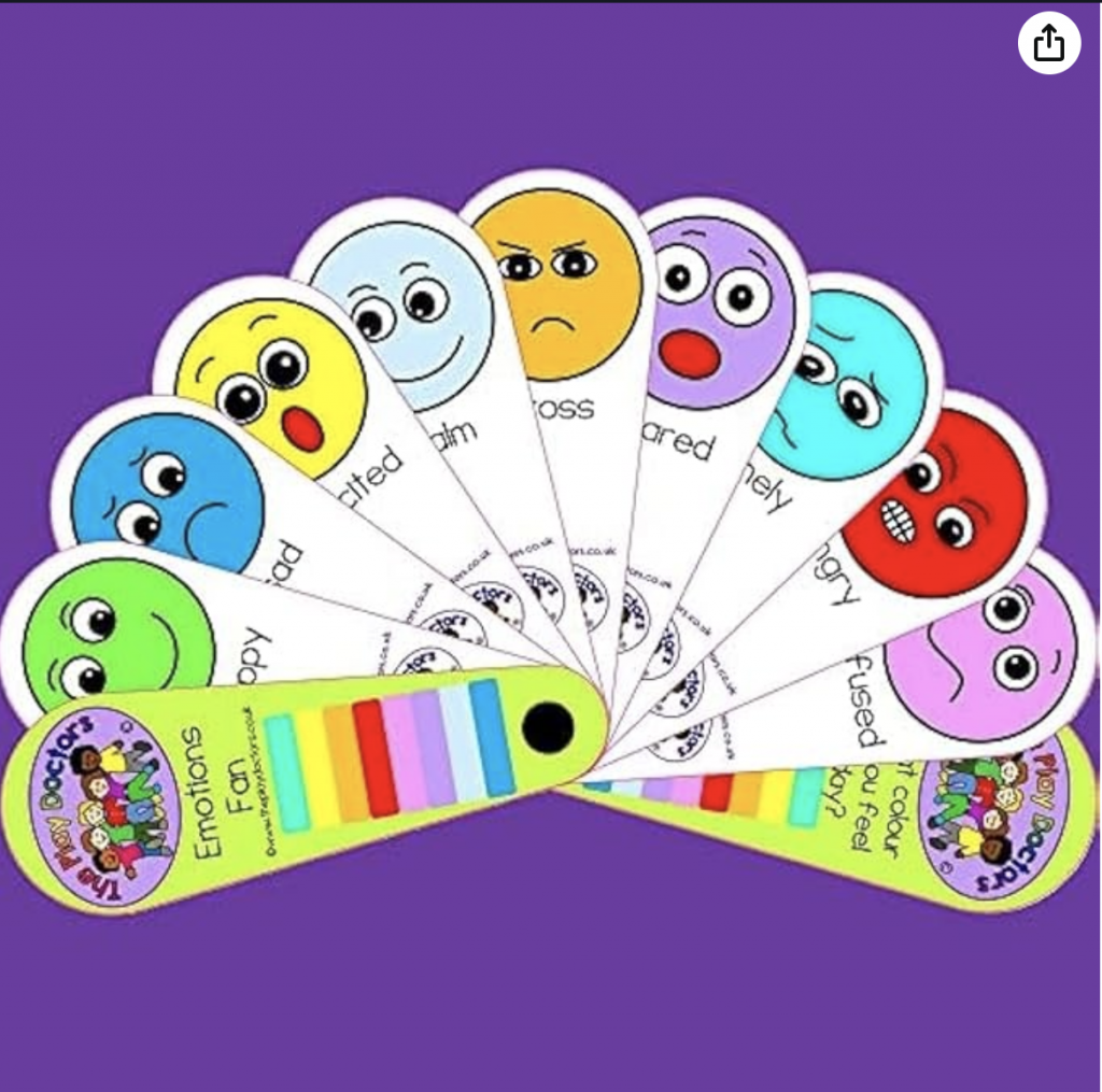 Emotions Face Feelings Fan Flash Cards - ASD