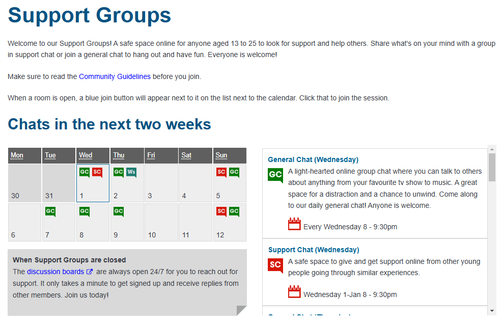 The Mix Online Support Groups